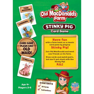 MasterPieces Old MacDonald's Farm - Stinky Pig Card Game for Kids Image 3