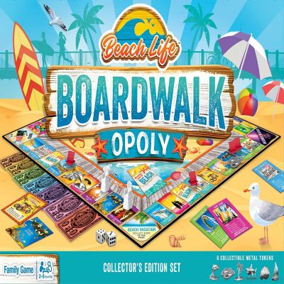 MasterPieces Opoly Family Board Games -&#160;Beach Life Boardwalk Opoly Image 1