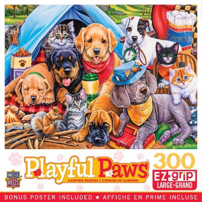 MasterPieces Playful Paws - Camping Buddies 300 Piece EZ Grip Puzzle Image 1