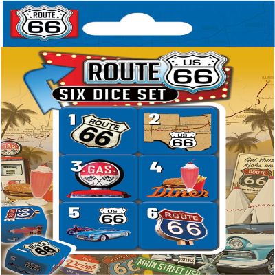 MasterPieces Route 66 - 6 Piece D6 Gaming Dice Set Ages 6 and Up Image 1