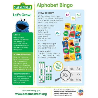 MasterPieces Sesame Street Alphabet Bingo for Kids and Families Image 3