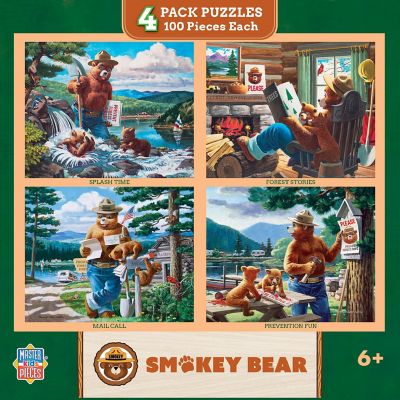 MasterPieces Smokey Bear 4-Pack 100 Piece Jigsaw Puzzles for Kids Image 1