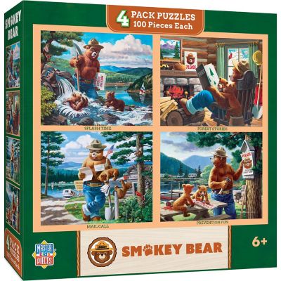MasterPieces Smokey Bear 4-Pack 100 Piece Jigsaw Puzzles for Kids Image 1
