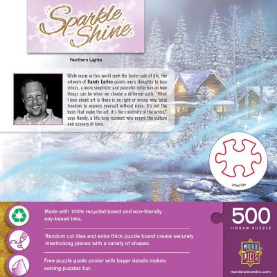 MasterPieces Sparkle & Shine - Northern Lights 500 Piece Glitter Puzzle Image 3