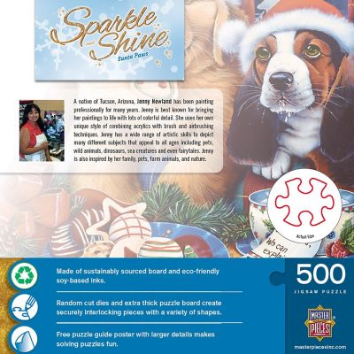 MasterPieces Sparkle & Shine - Santa Paws 500 Piece Glitter Puzzle Image 3