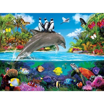 MasterPieces Tropics - Dolphin Ride 300 Piece EZ Grip Jigsaw Puzzle Image 2