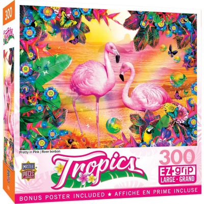MasterPieces Tropics - Pretty in Pink 300 Piece EZ Grip Jigsaw Puzzle Image 1