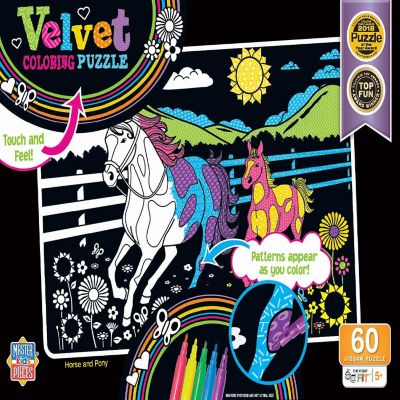 MasterPieces Velvet Coloring - Horse & Pony 60 Piece Jigsaw Puzzle Image 1