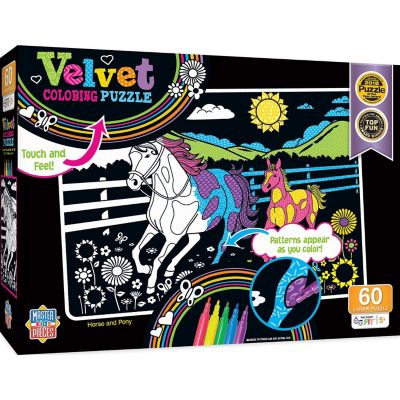 MasterPieces Velvet Coloring - Horse & Pony 60 Piece Jigsaw Puzzle Image 1