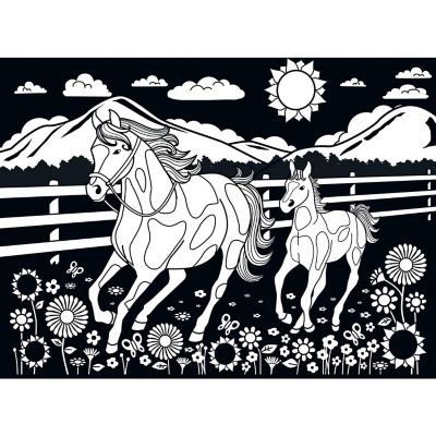 MasterPieces Velvet Coloring - Horse & Pony 60 Piece Jigsaw Puzzle Image 2