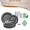 Matte Charcoal Gray Round Disposable Plastic Dinnerware Value Set (20 Settings) Image 2