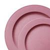 Matte Fuchsia Round Disposable Plastic Dinnerware Value Set (120 Dinner Plates + 120 Salad Plates) Image 1