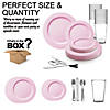Matte Pink Round Disposable Plastic Dinnerware Value Set (120 Settings) Image 2