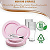 Matte Pink Round Disposable Plastic Dinnerware Value Set (120 Settings) Image 3