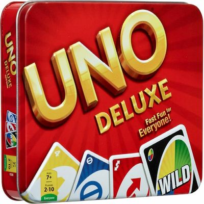 Mattel Games UNO Deluxe Card Game Tin Y5206 GIFT KIDS FAMILY GAME Image 1