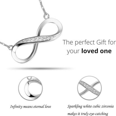 Maya's Grace Stainless Steel Infinity Love Charm Womens Beauty Jewelry Durable Necklace Gift - Gold Image 3