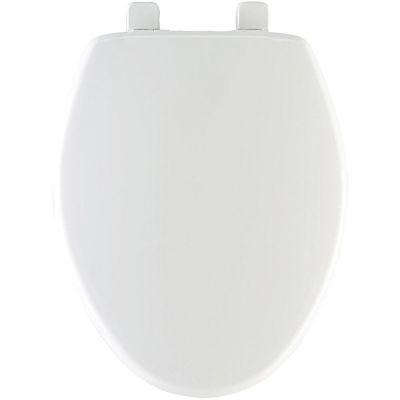 Mayfair Elongated Closed Front Slow Close Plastic Toilet Seat, White Image 1