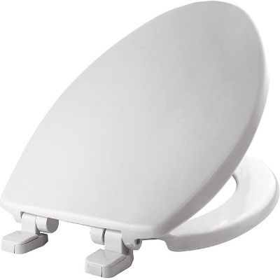 Mayfair Elongated Closed Front Slow Close Plastic Toilet Seat, White Image 1