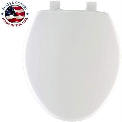 Mayfair Elongated Closed Front Slow Close Plastic Toilet Seat, White Image 2