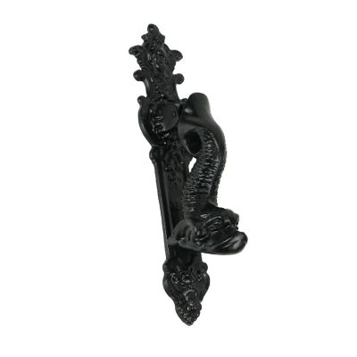 MD Specialties Rustic Black Enamel Cast Iron Roman Dolphin Decorative Door Knocker Image 1