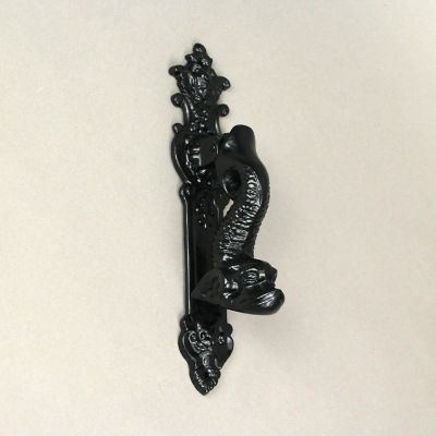 MD Specialties Rustic Black Enamel Cast Iron Roman Dolphin Decorative Door Knocker Image 3