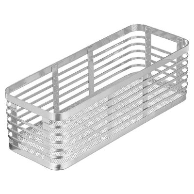 mDesign Slim Metal Wire Organizer Basket for Kitchen, Chrome Image 1