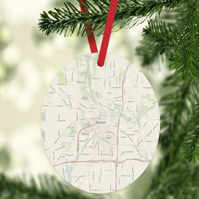 MDF Ornament Akron Ohio Map Image 1