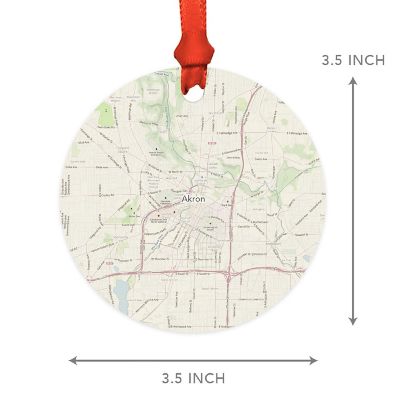 MDF Ornament Akron Ohio Map Image 2