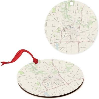MDF Ornament Akron Ohio Map Image 3