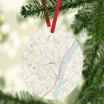MDF Ornament Albany New York Map Image 1