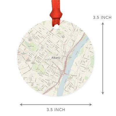 MDF Ornament Albany New York Map Image 2