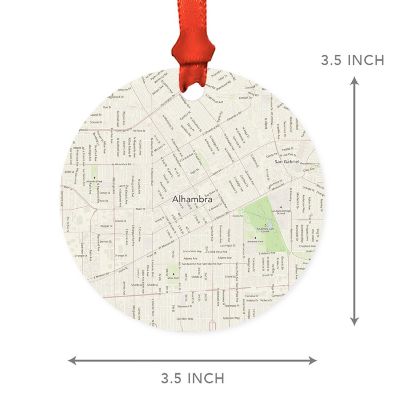 MDF Ornament Alhambra California Map Image 2