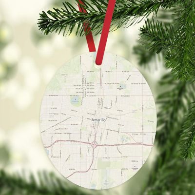 MDF Ornament Amarillo Texas Map Image 1