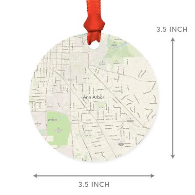 MDF Ornament Ann Arbor Michigan Map Image 2