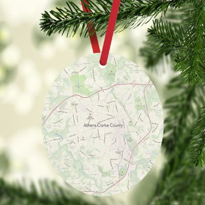 MDF Ornament Athens-Clarke County GA Map Image 1