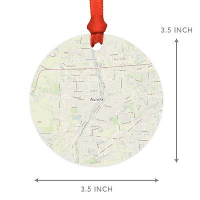 MDF Ornament Aurora Illinois Map Image 2