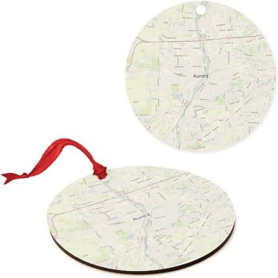 MDF Ornament Aurora Illinois Map Image 3