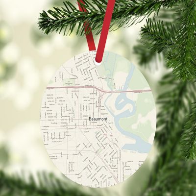 MDF Ornament Beaumont Texas Map Image 1