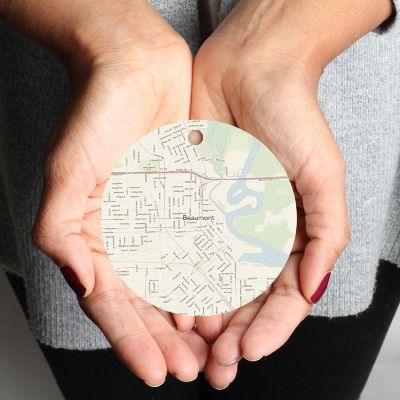 MDF Ornament Beaumont Texas Map Image 1