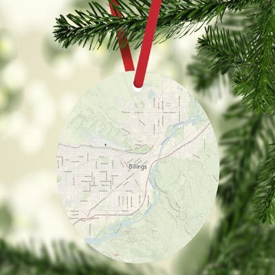 MDF Ornament Billings Montana Map Image 1