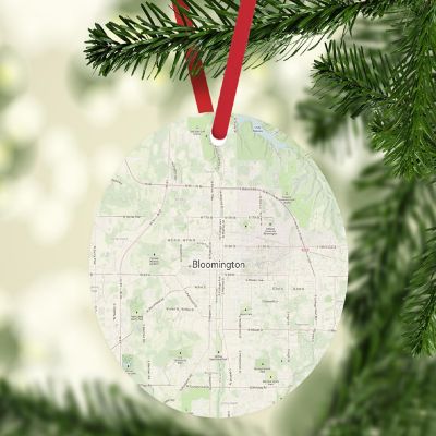 MDF Ornament Bloomington Indiana Map Image 1