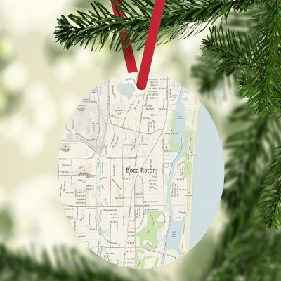 MDF Ornament Boca Raton Florida Map Image 1