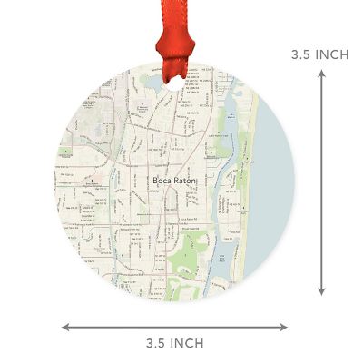 MDF Ornament Boca Raton Florida Map Image 1