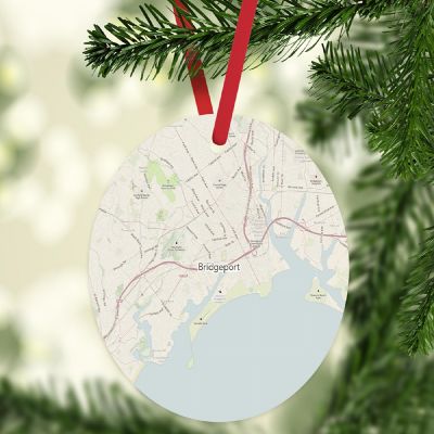 MDF Ornament Bridgeport Connecticut Map Image 1