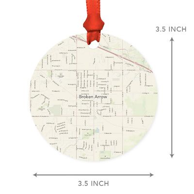 MDF Ornament Broken Arrow Oklahoma Map Image 1