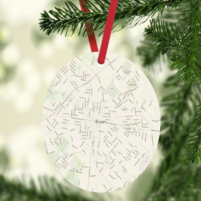 MDF Ornament Bryan Texas Map Image 1