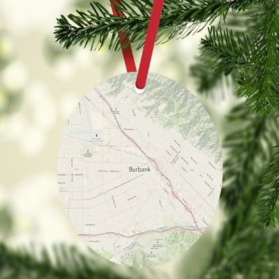MDF Ornament Burbank California Map Image 1