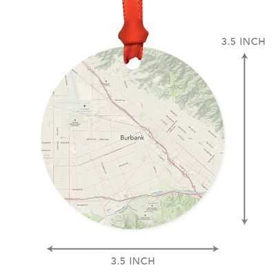 MDF Ornament Burbank California Map Image 2