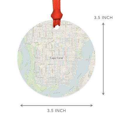 MDF Ornament Cape Coral Florida Map Image 1
