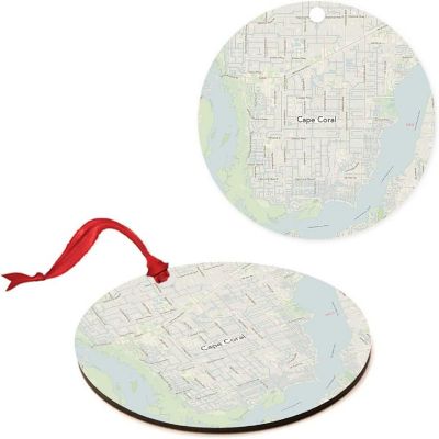 MDF Ornament Cape Coral Florida Map Image 3